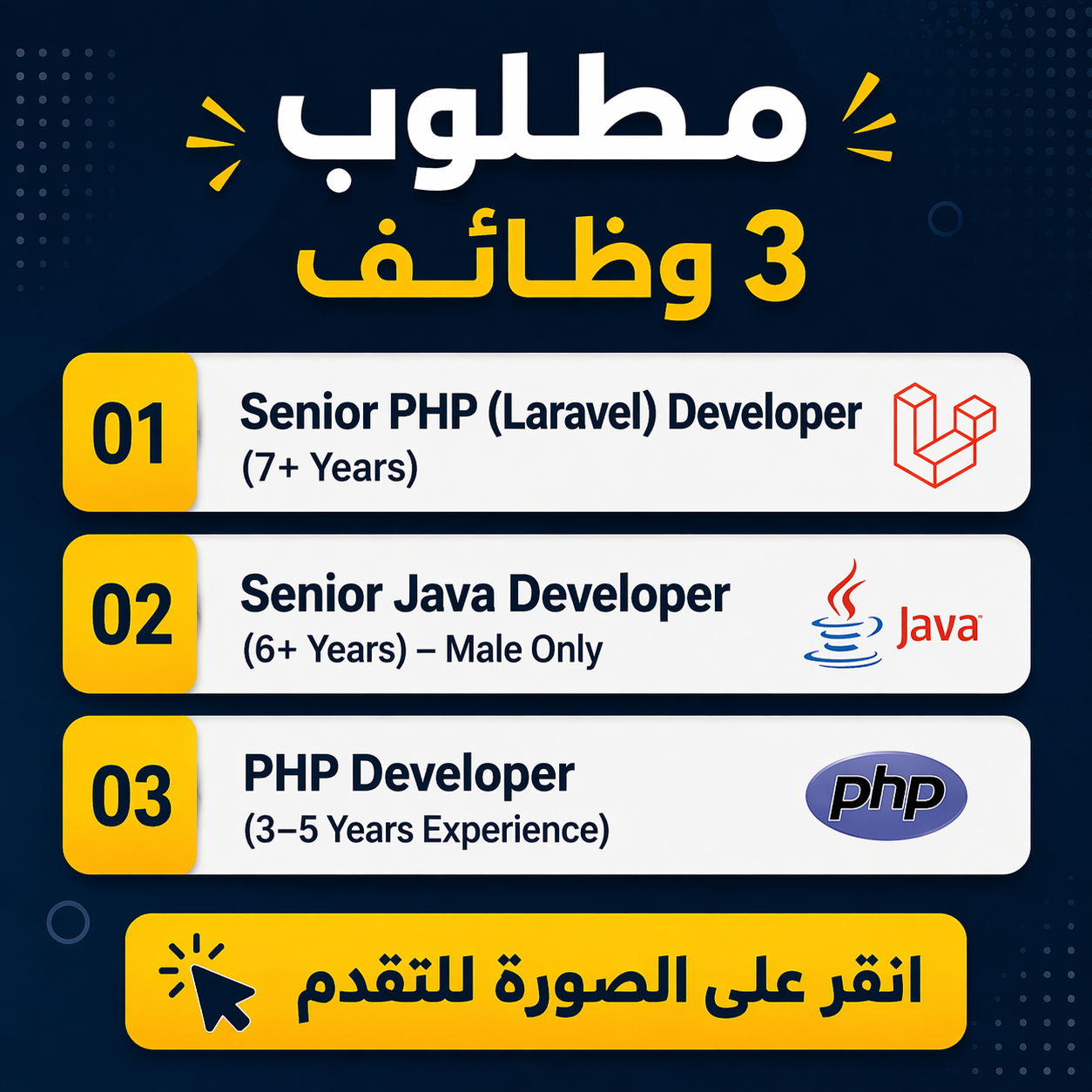 مطلوب مطورو PHP وJava بخبرة في عمان – رواتب مجزية تصل الى 1500 دينار